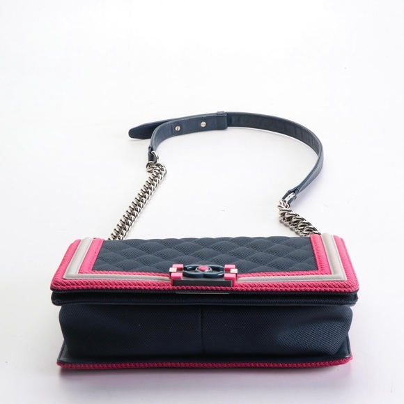 Chanel Fluo Boy Bag - Collection by Karl Lagerfeld in Blue Canvas - Picture 2 of 9